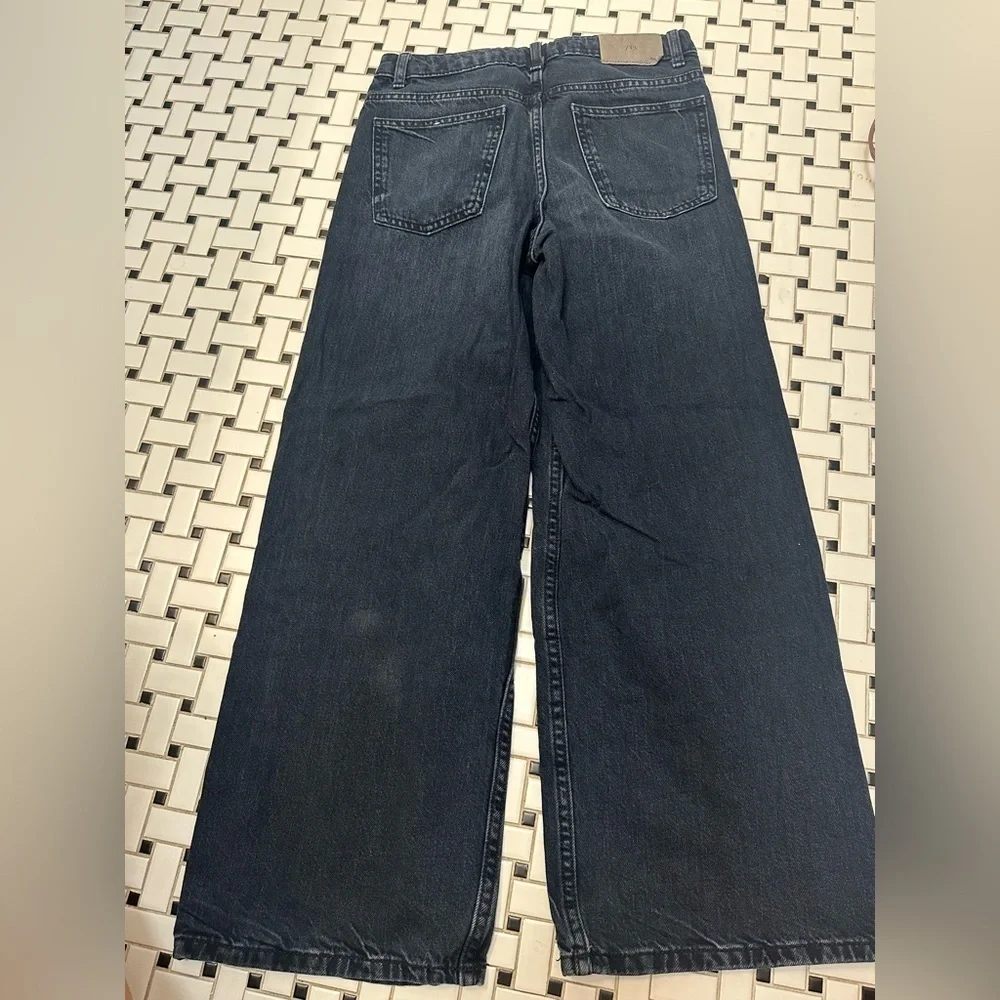 Zara Black Wide-Leg Jeans with High Waist
